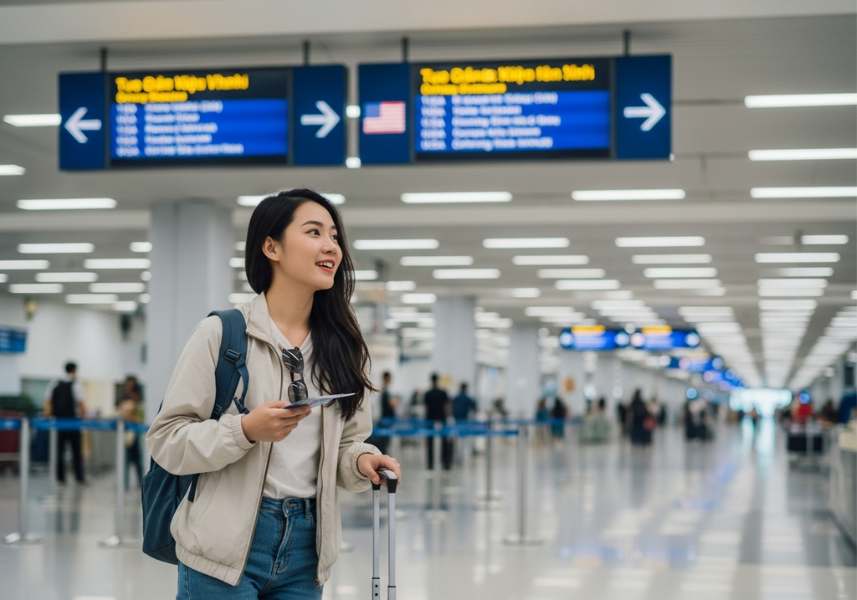 Chuyến bay một chiều của Phạm Thị Thu Thanh bắt đầu hành trình du học Mỹ đầy hứa hẹn.
