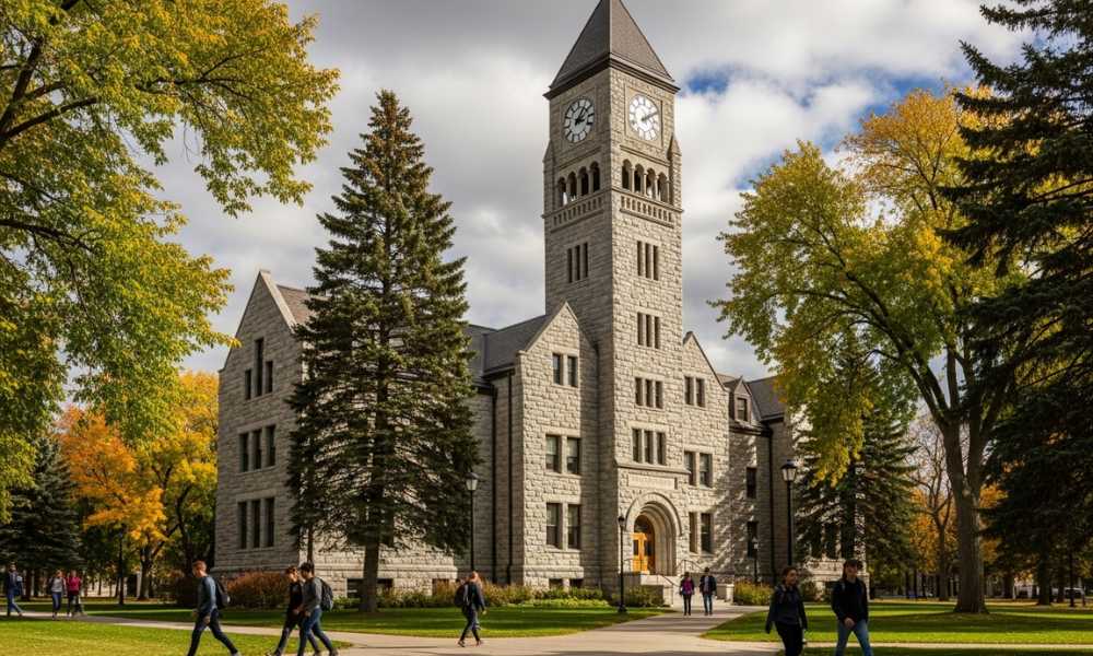 Tòa nhà Peter MacKinnon Building cổ kính tại khuôn viên University of Saskatchewan