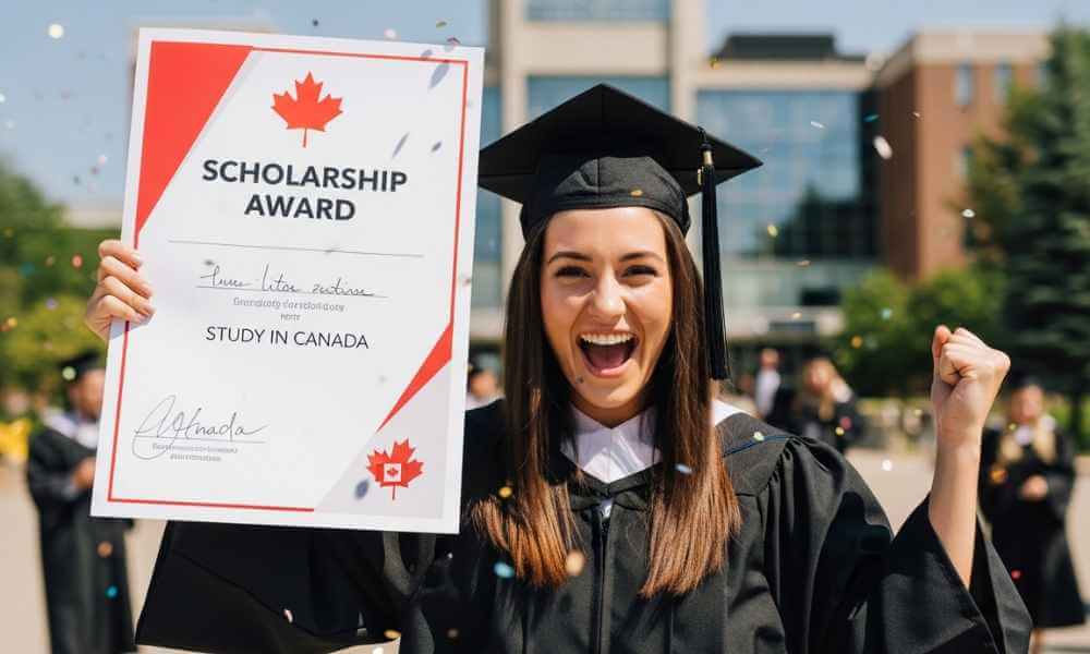 Nữ sinh viên quốc tế vui mừng trong ngày tốt nghiệp sau khi nhận học bổng du học Canada thành công
