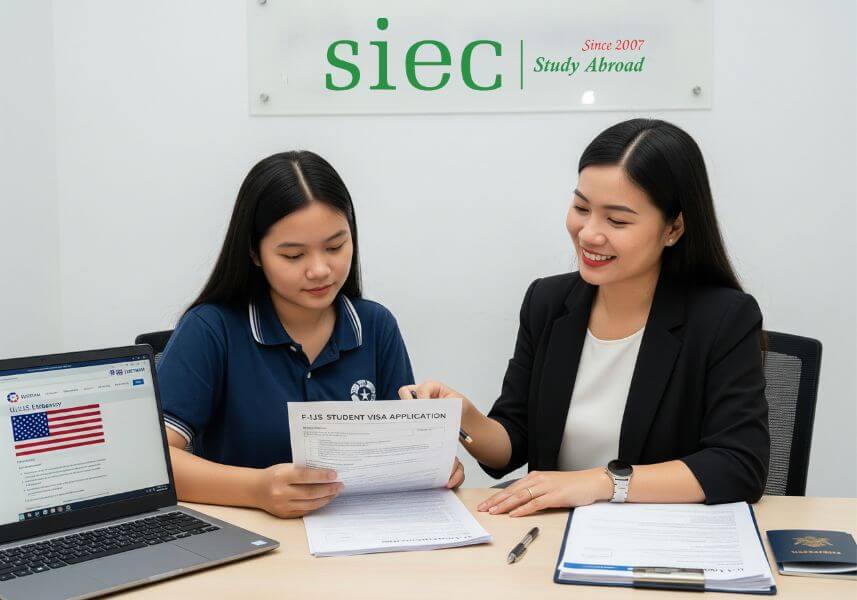 Quy trình 7 bước chuẩn bị hồ sơ xin visa du học Mỹ F-1 cùng chuyên gia SIEC