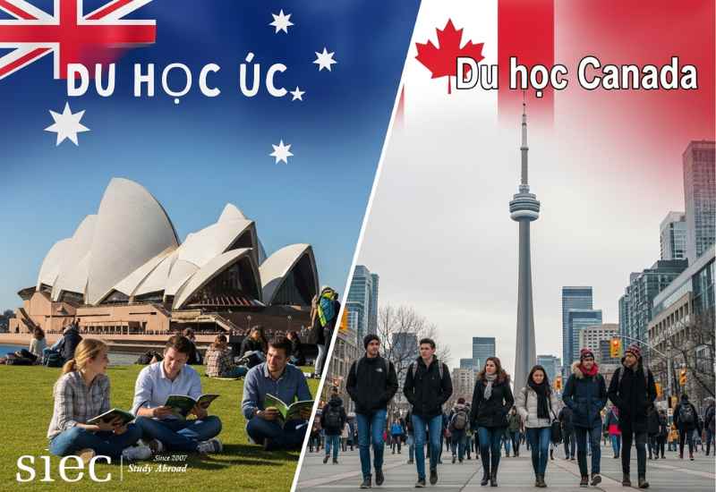 So sánh cuộc sống du học sinh giữa Úc với bối cảnh nhà hát Opera Sydney, và Canada với bối cảnh tháp CN Toronto