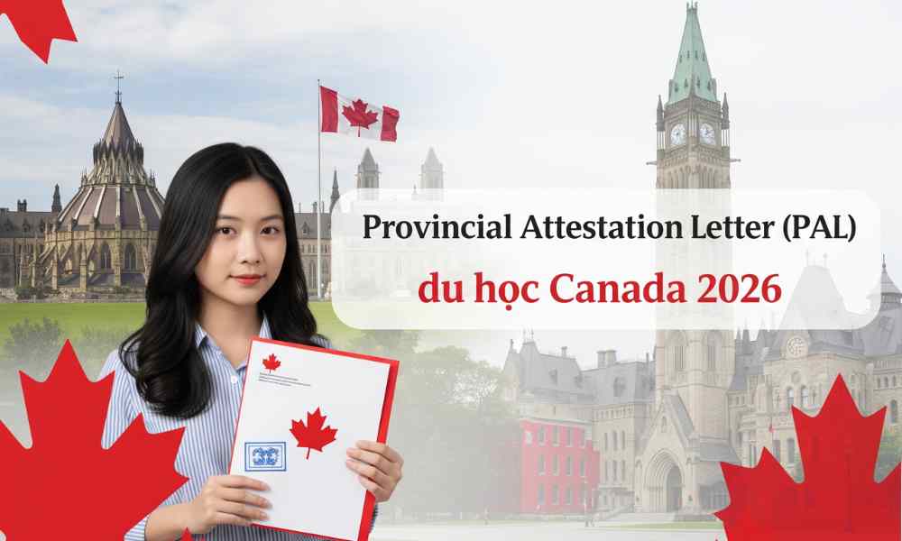Hướng dẫn xin Provincial Attestation Letter (PAL) du học Canada 1 Nữ sinh viên quốc tế cầm trên tay thư Provincial Attestation Letter (PAL) để chuẩn bị cho hành trình du học Canada 2026.