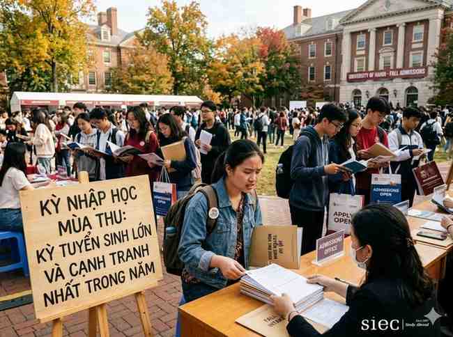 Sinh viên chuẩn bị hồ sơ du học mùa thu 2026, nhấn mạnh sự cạnh tranh và thời điểm vàng cuối cùng tại SIEC.