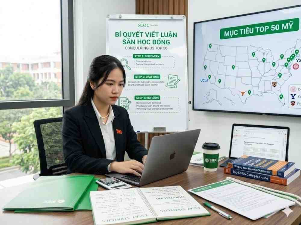 Săn học bổng Mỹ 2026: Bí quyết viết luận chinh phục các trường Top 50