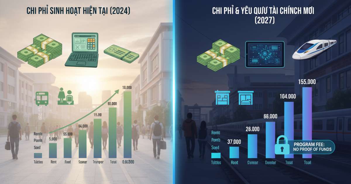 3. So sánh chi phí sinh hoạt và yêu cầu tài chính mới năm 2027