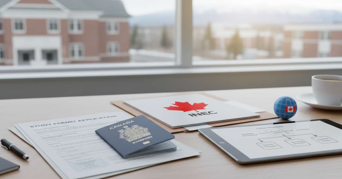 Điều kiện hồ sơ và quy trình xin Study Permit khi du học canada inec