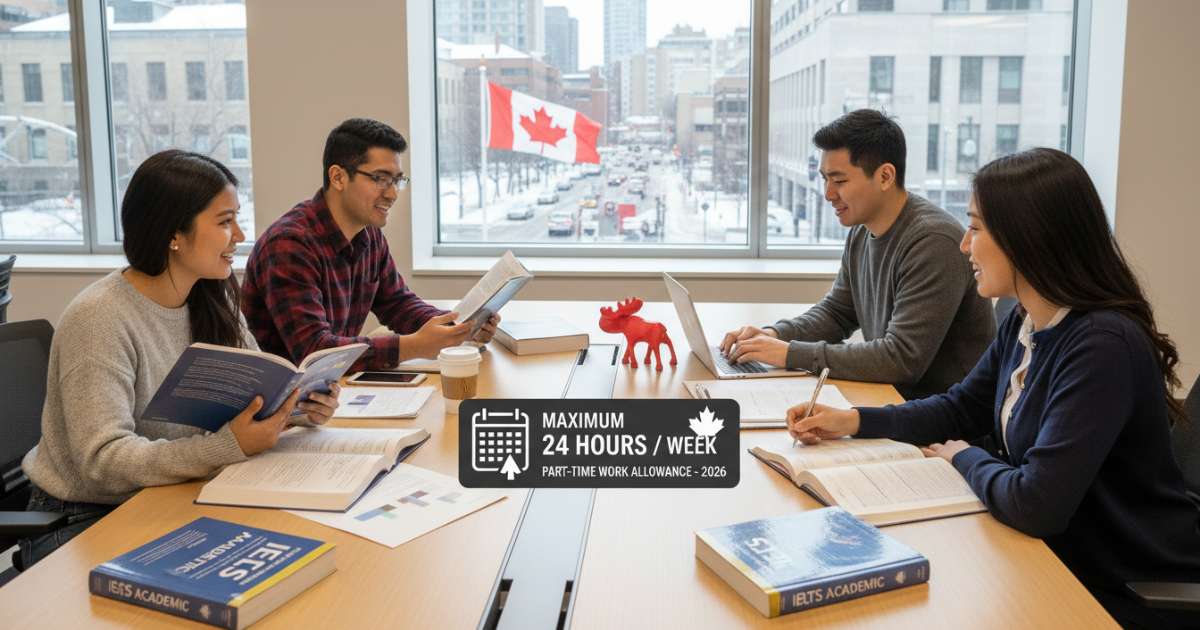 Quy định làm thêm 24 giờ mỗi tuần cho sinh viên du học canada ielts 2026