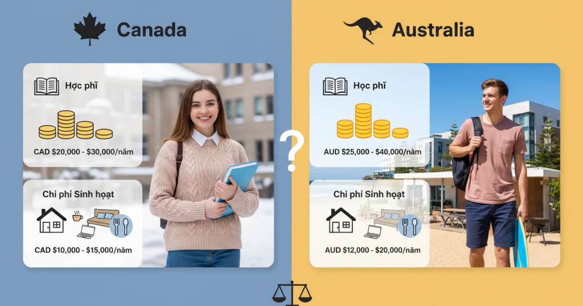 So sánh du học canada hay úc rẻ hơn về học phí và chi phí sinh hoạt
