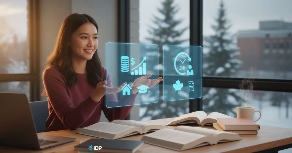 Yêu cầu tài chính và quy định làm thêm 24h mỗi tuần khi du học canada idp