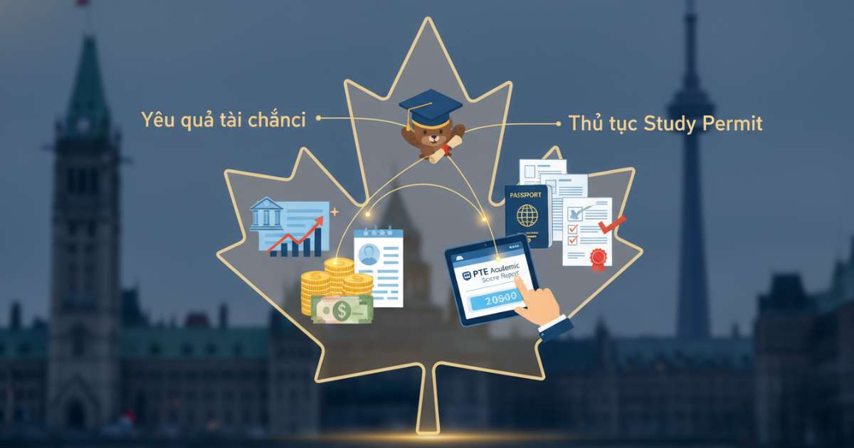 Yêu cầu tài chính và thủ tục Study Permit khi dùng pte du học Canada