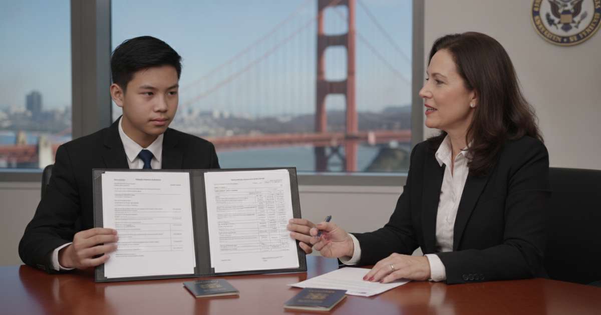 Financial records and visa interviews for Middle school in USA