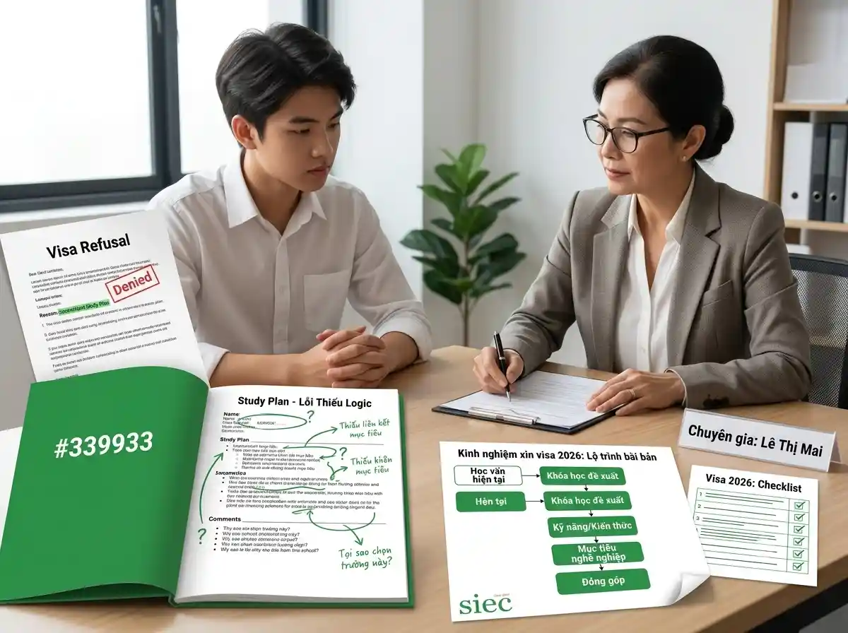 Lỗi xin visa du học do Study Plan thiếu logic và kinh nghiệm xin visa 2026