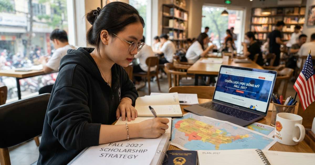 Chiến lược săn học bổng Fall 2027 cho sinh viên du học Mỹ 2 năm