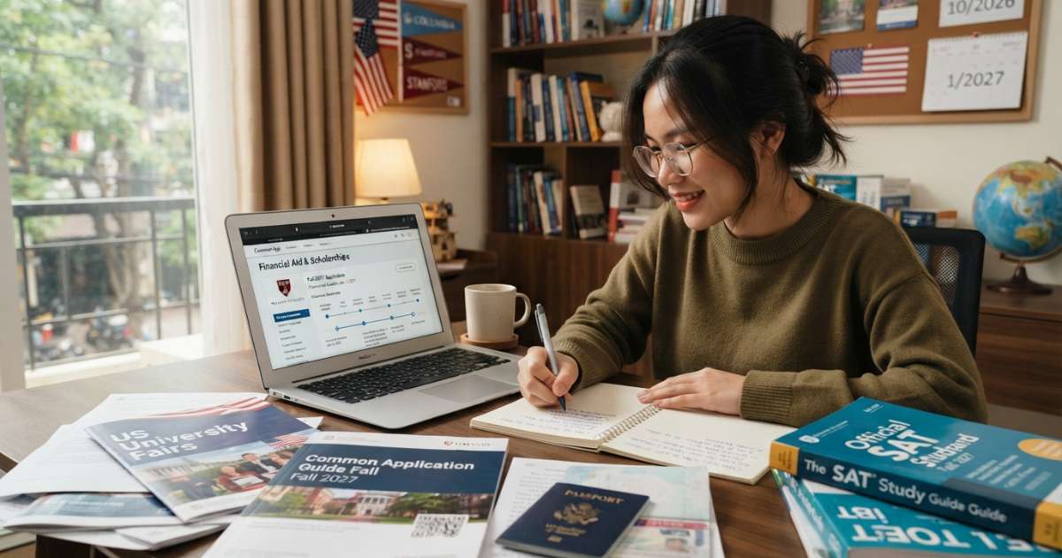 Chiến lược săn học bổng Fall 2027 giảm gánh nặng du học mỹ học phí